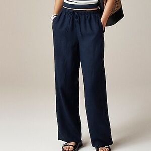 J. Crew Dark Blue Linen Pants